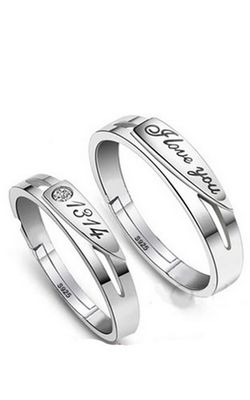 SS11051 S925 silver couple rings